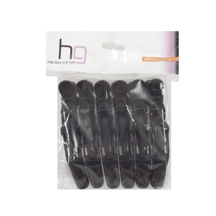 Krock Clips Black Pack of 6