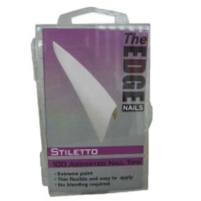 The Edge White Stiletto Nail Tips Pk100 Assorted